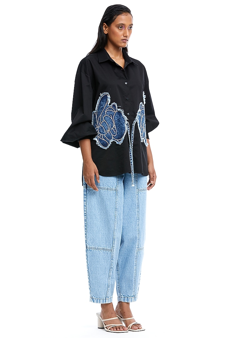 Black & Blue Cotton Co-Ord Set by Kanika Goyal at Pernia's Pop Up Shop