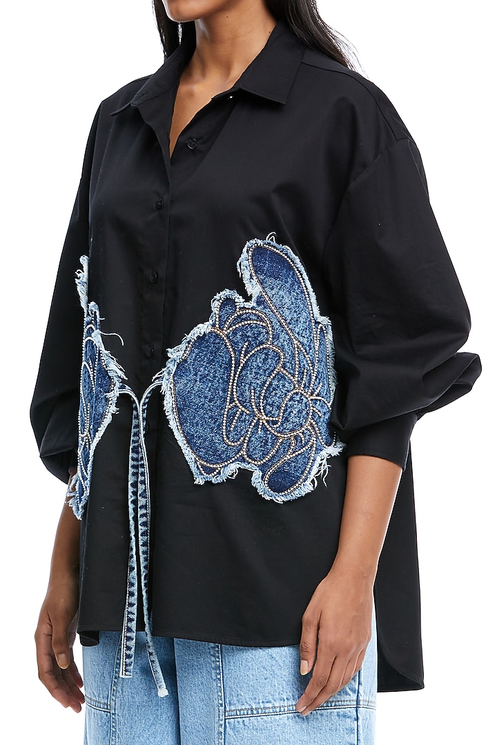 Black & Blue Cotton Co-Ord Set by Kanika Goyal at Pernia's Pop Up Shop