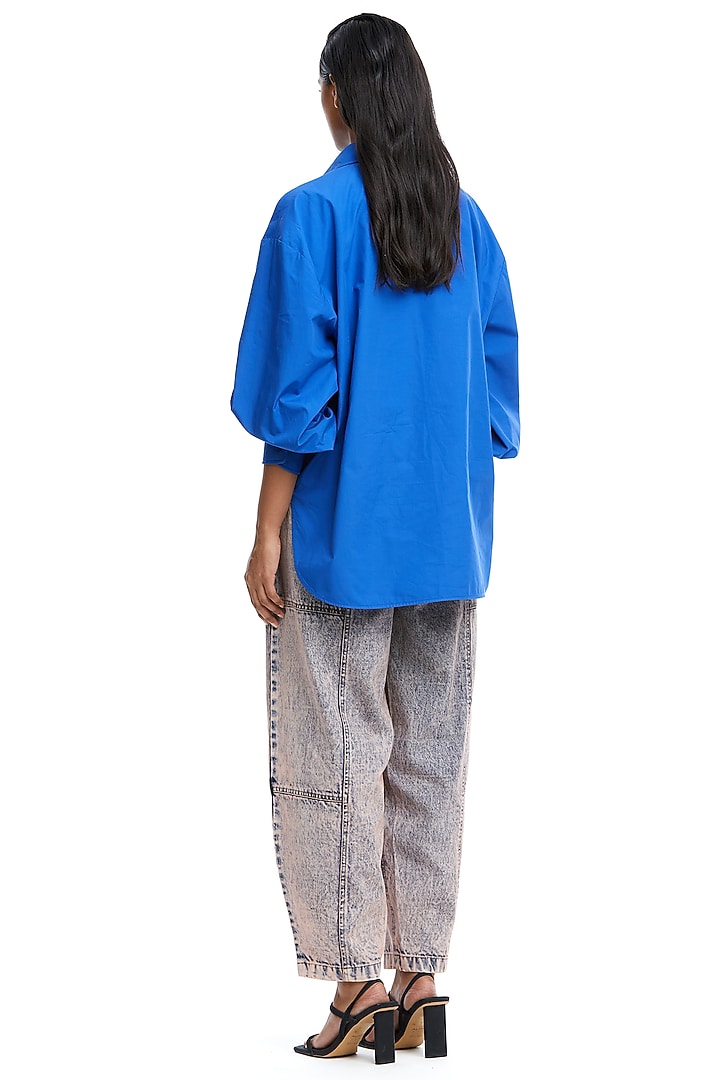 Blue Cotton Co-Ord Set by Kanika Goyal at Pernia's Pop Up Shop