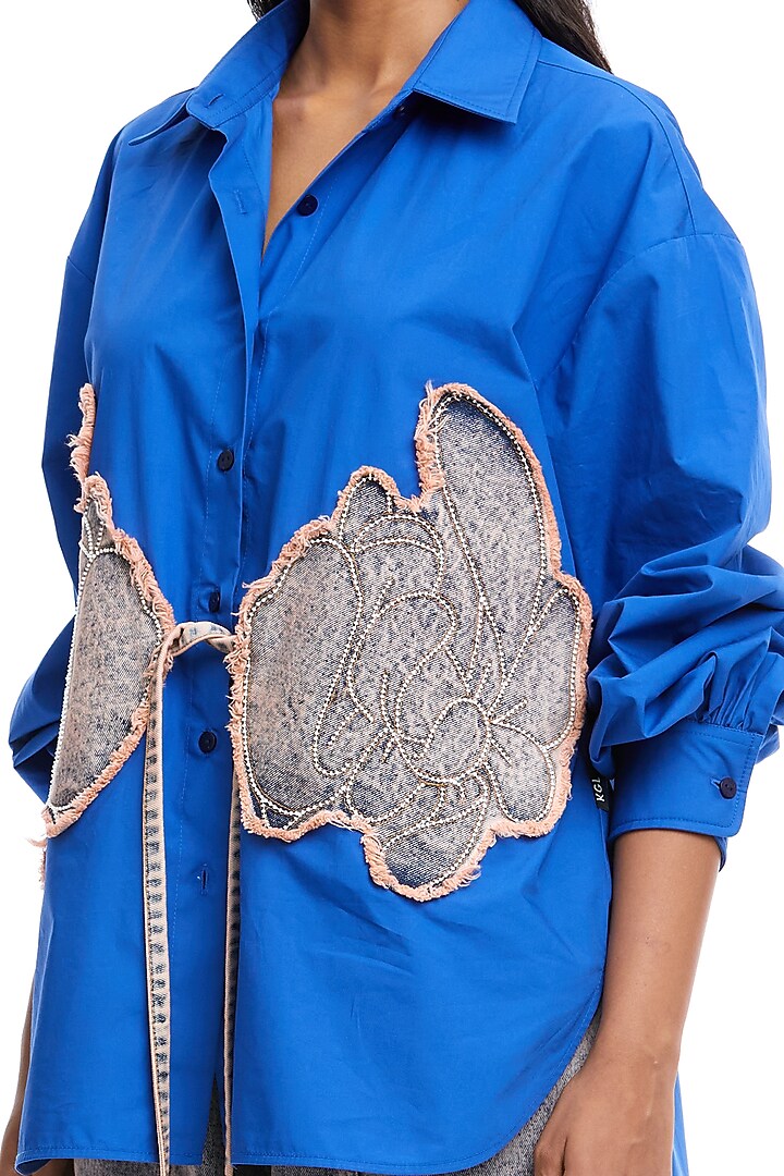Blue Cotton Co-Ord Set by Kanika Goyal at Pernia's Pop Up Shop