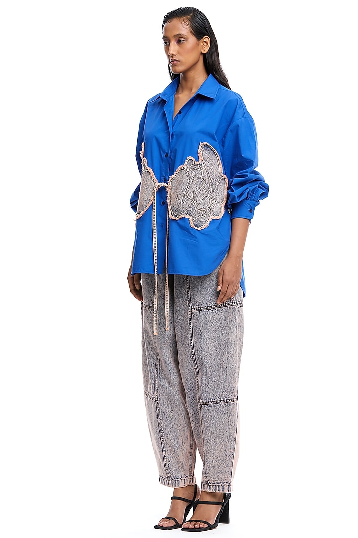 Blue Cotton Co-Ord Set by Kanika Goyal at Pernia's Pop Up Shop