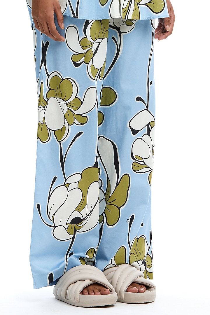 Blue Viscose Printed Co-Ord Set by Kanika Goyal at Pernia's Pop Up Shop