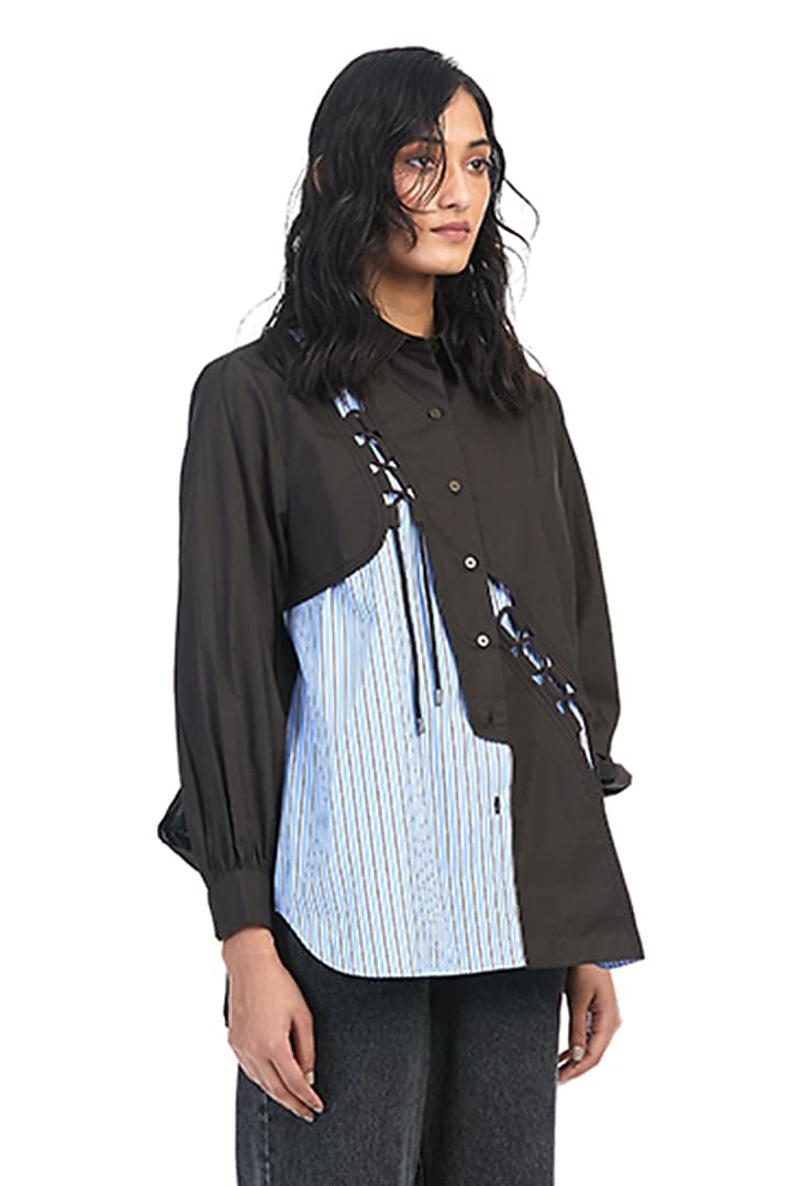 Multi-Colored Cotton Layered Shirt by Kanika Goyal at Pernia's Pop Up Shop