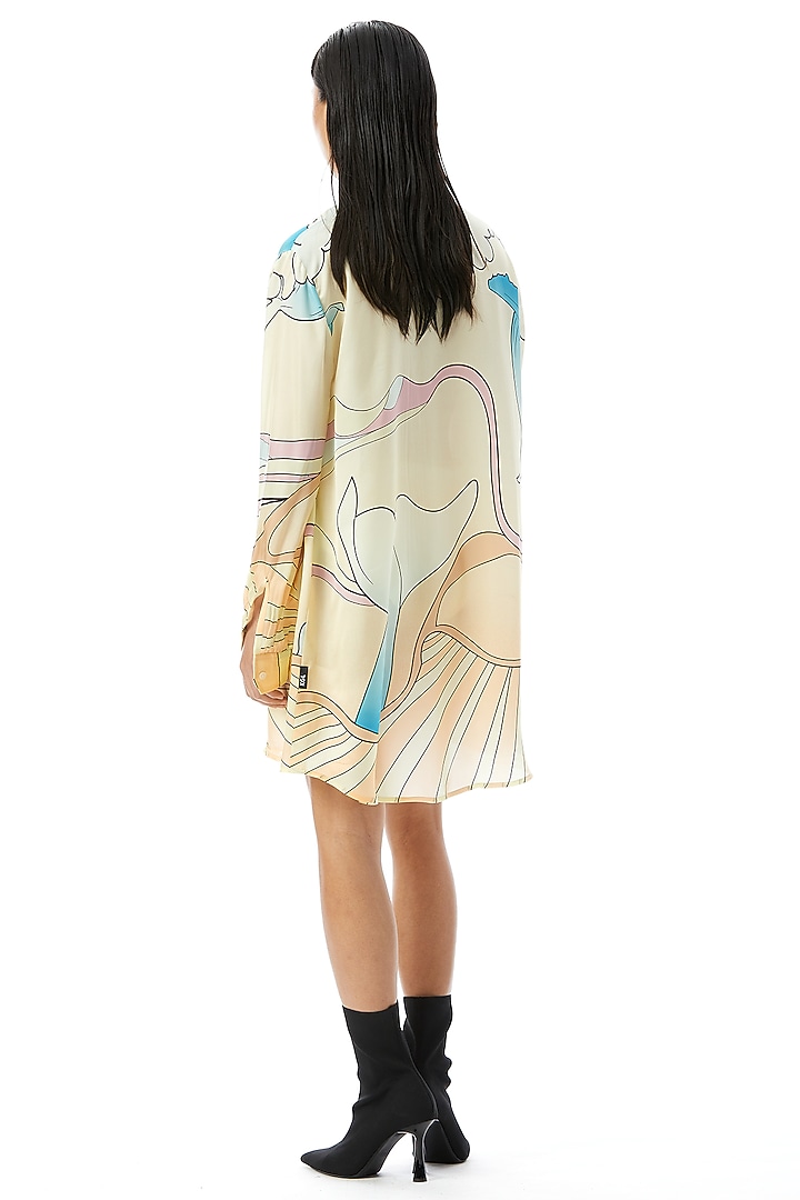 Multi-Colored Viscose Printed Mini Vacation Shirt Dress by Kanika Goyal at Pernia's Pop Up Shop