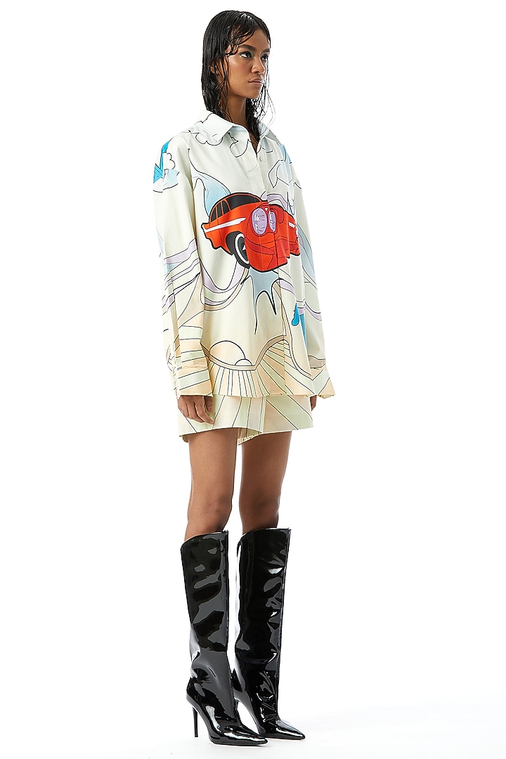 Multi-Colored Cotton Printed Shirt by Kanika Goyal at Pernia's Pop Up Shop