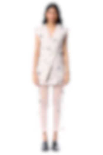 Light Beige Polyester Embellished Skirt by Kanika Goyal at Pernia's Pop Up Shop