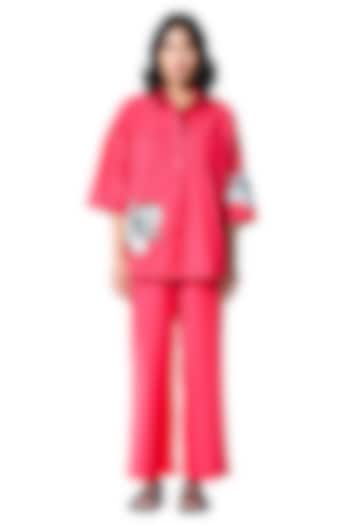 Red Cotton Pant by Kanika Goyal at Pernia's Pop Up Shop