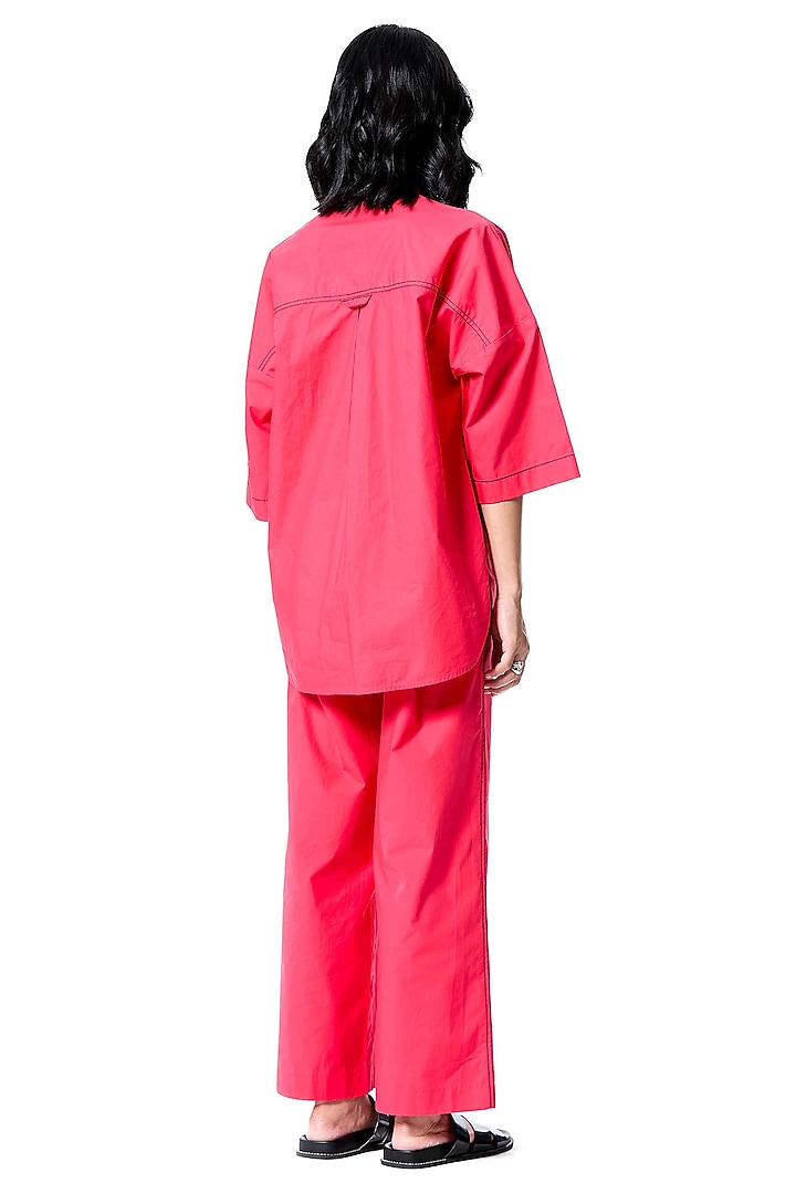Red Cotton Pant by Kanika Goyal at Pernia's Pop Up Shop