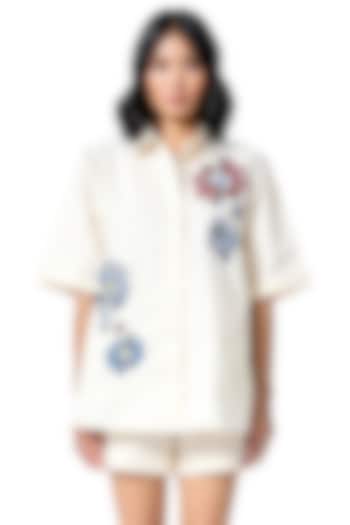 White Cotton Shorts by Kanika Goyal at Pernia's Pop Up Shop