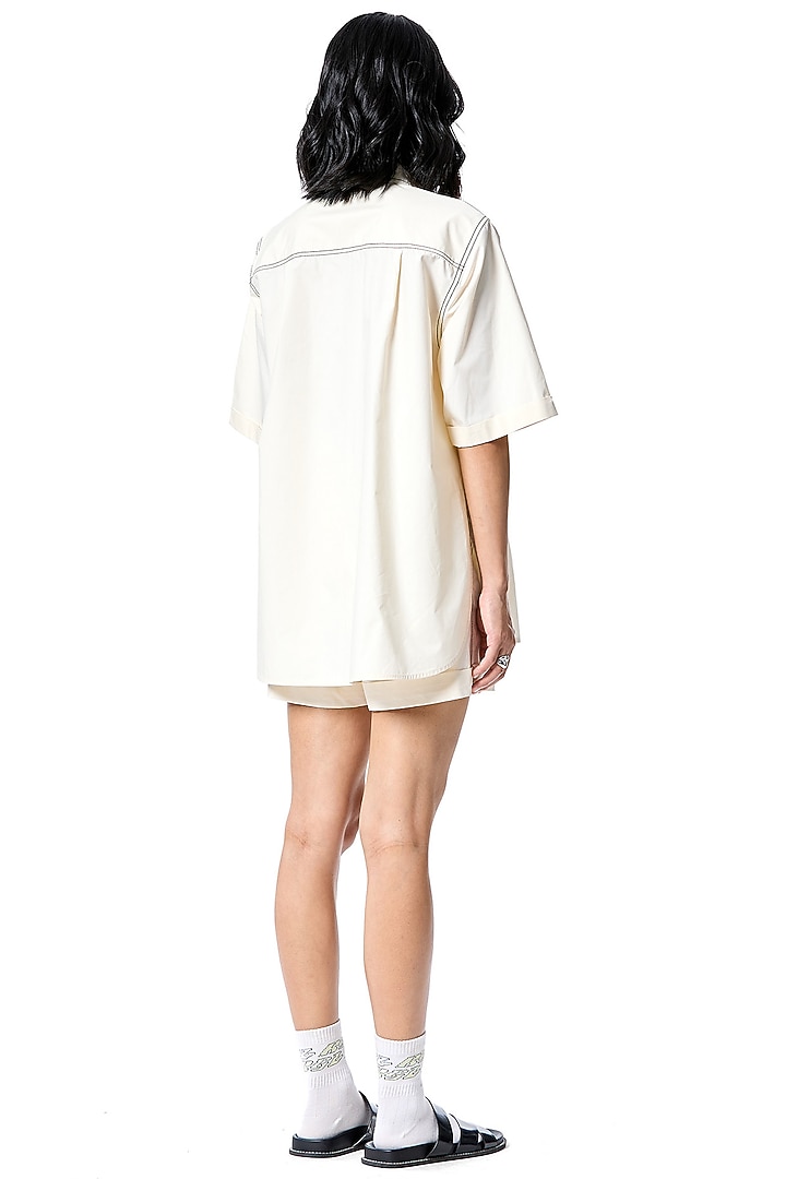 White Cotton Shorts by Kanika Goyal at Pernia's Pop Up Shop