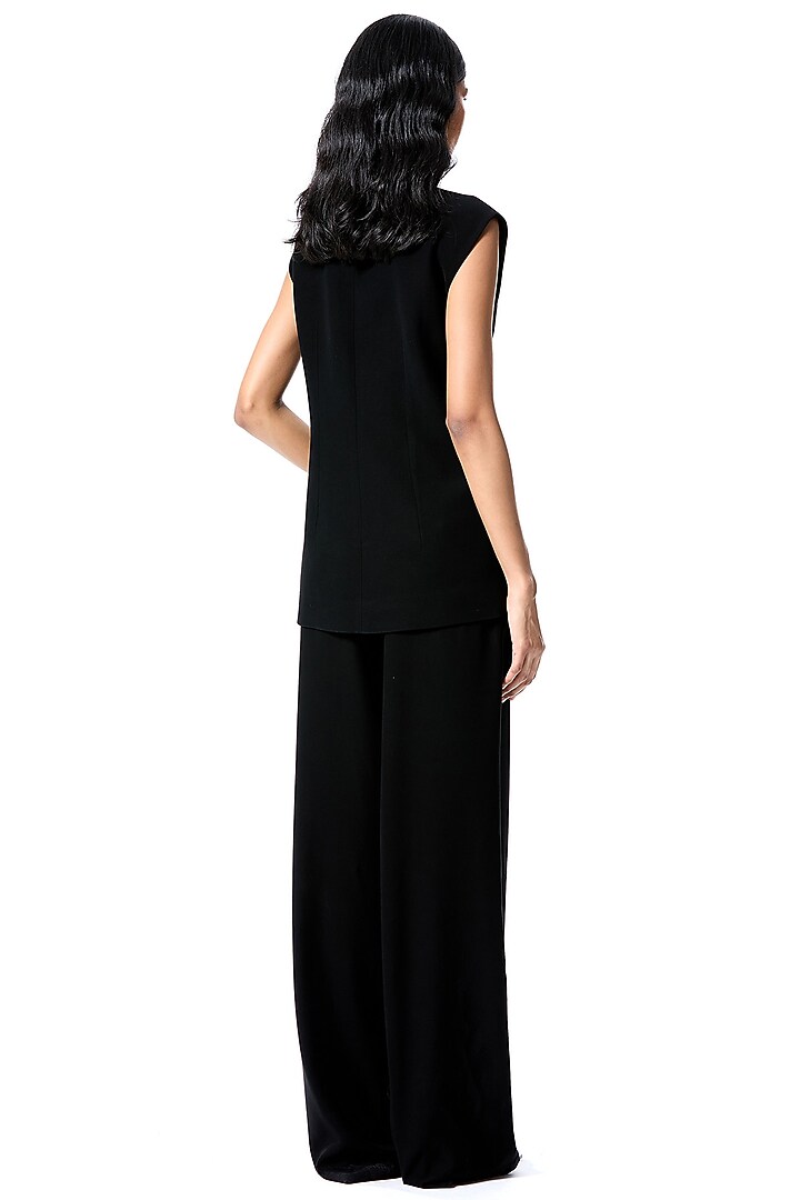 Black Polyester Pant by Kanika Goyal at Pernia's Pop Up Shop