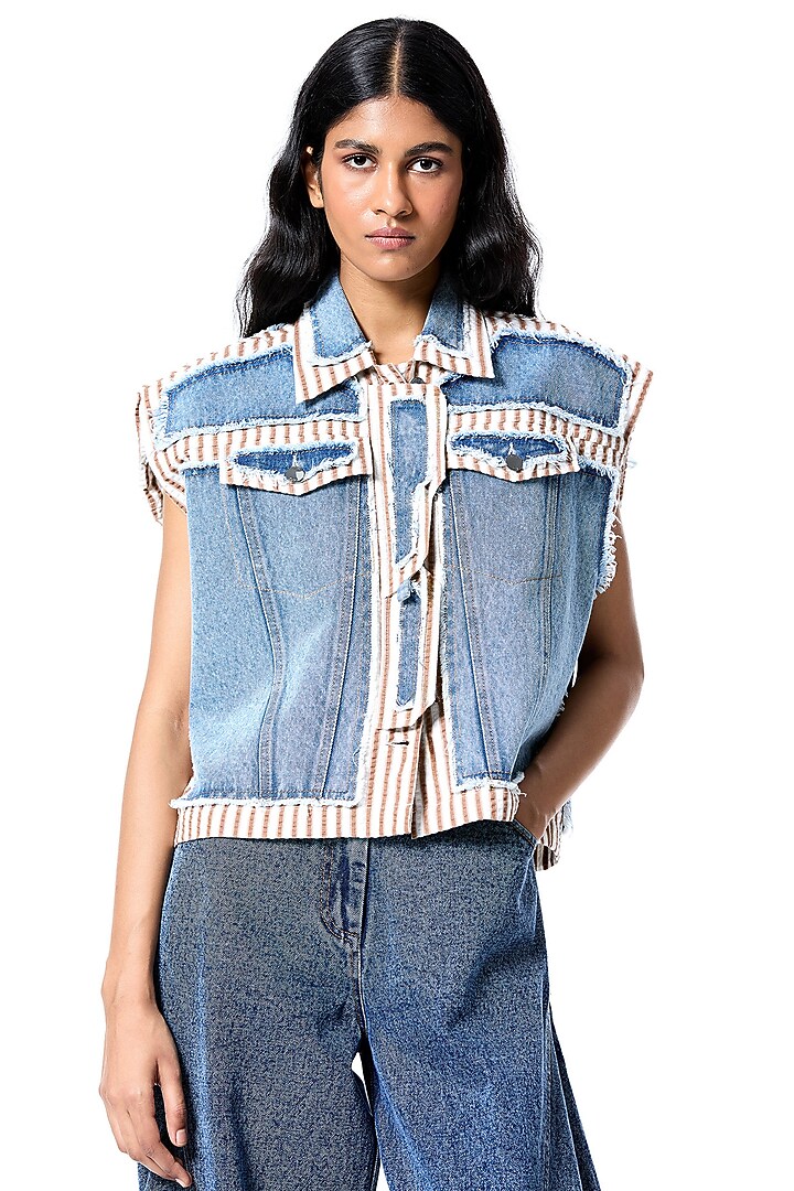 Multi-Colored Cotton Vest by Kanika Goyal at Pernia's Pop Up Shop