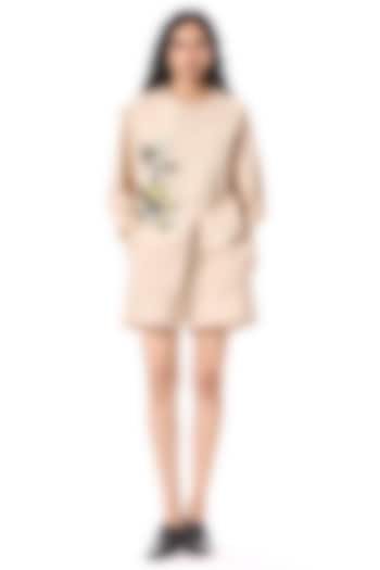 Beige Cotton Shorts by Kanika Goyal at Pernia's Pop Up Shop