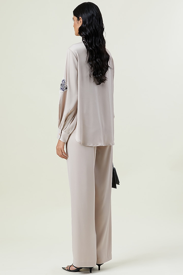 Beige Polyester Hand Embellished Co-Ord Set by Kanika Goyal at Pernia's Pop Up Shop