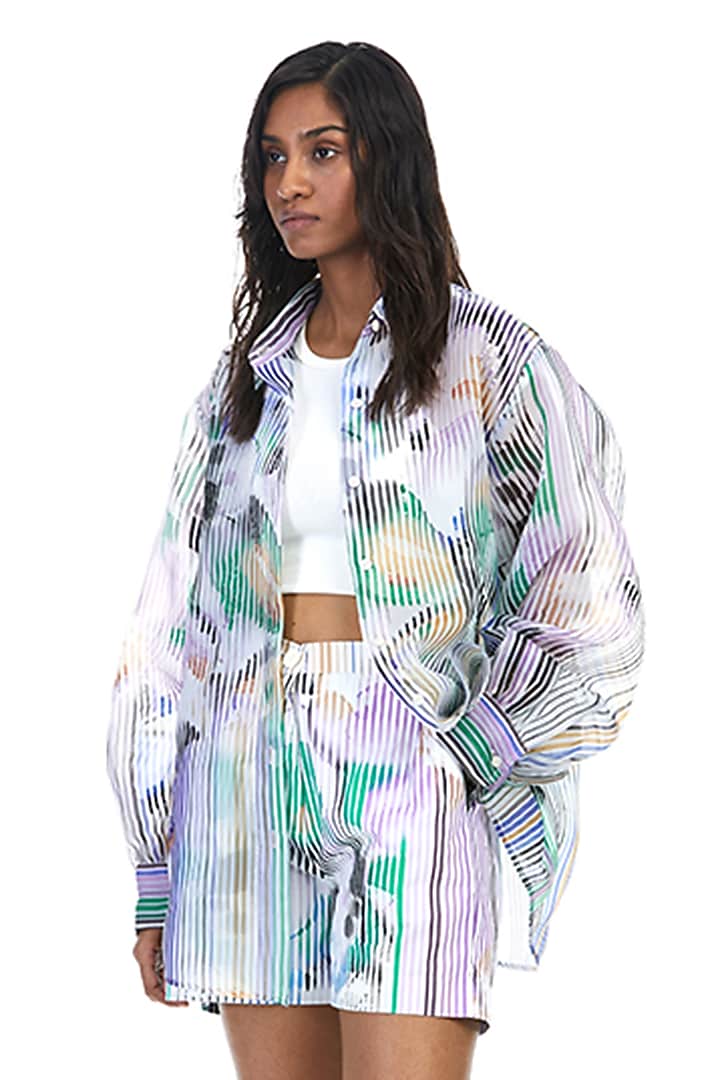 Multi-Colored Cotton Engineered Printed Co-Ord Set by Kanika Goyal at Pernia's Pop Up Shop