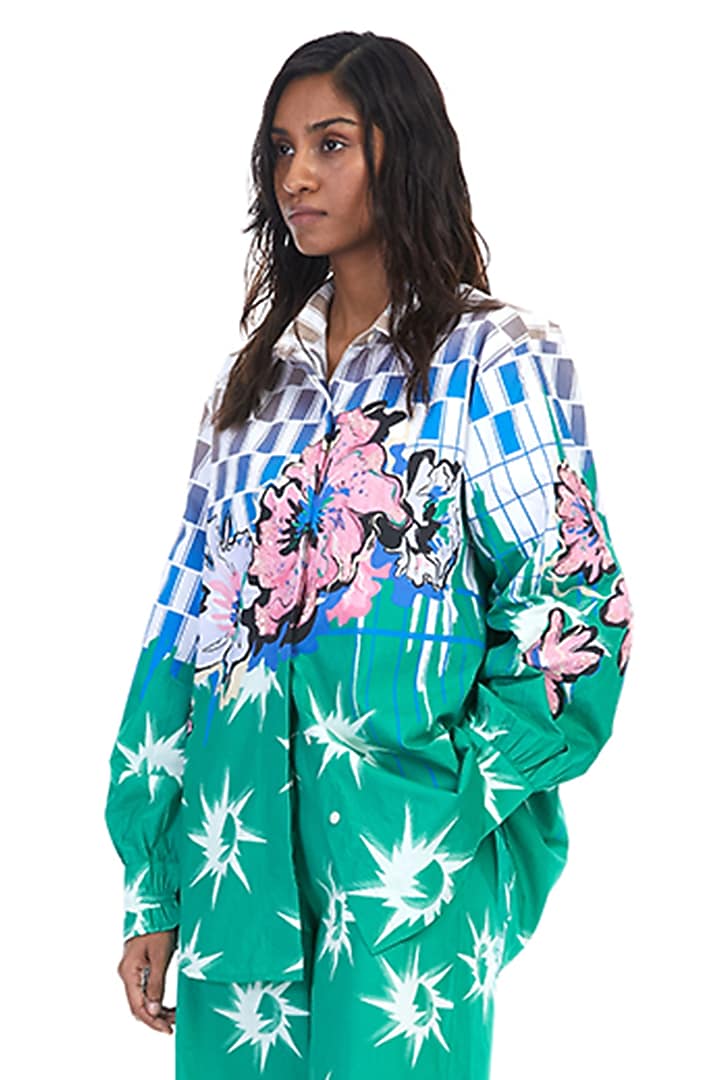 Multi-Colored Cotton Engineered Printed Co-Ord Set by Kanika Goyal at Pernia's Pop Up Shop