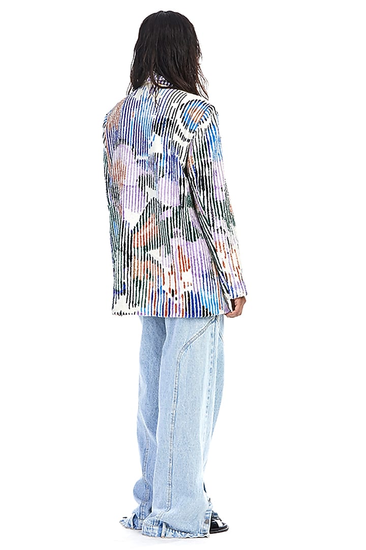 Multi-Colored Polyester Hand Embellished Blazer by Kanika Goyal at Pernia's Pop Up Shop