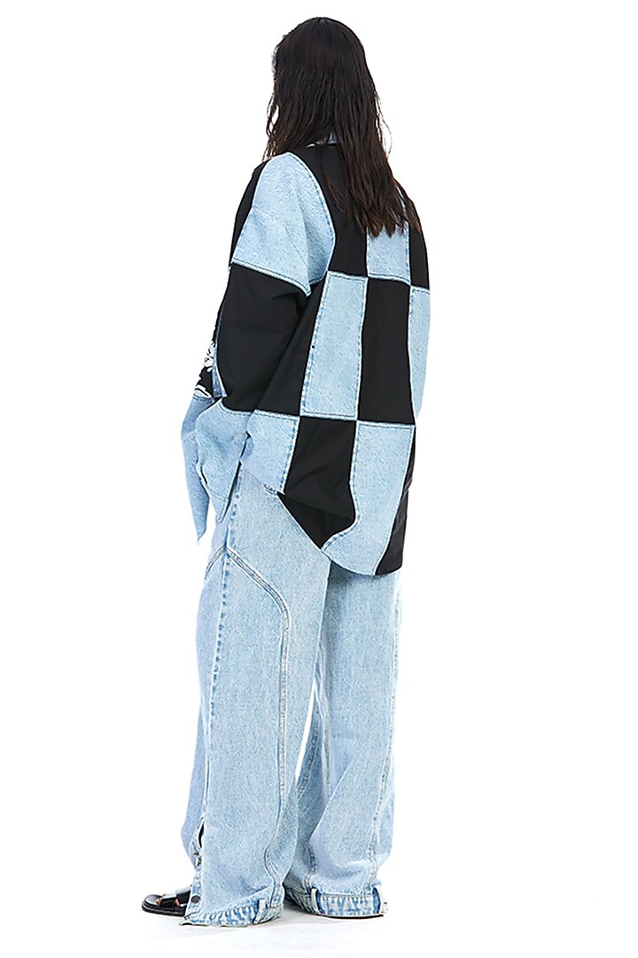Light Blue Denim Pants by Kanika Goyal at Pernia's Pop Up Shop