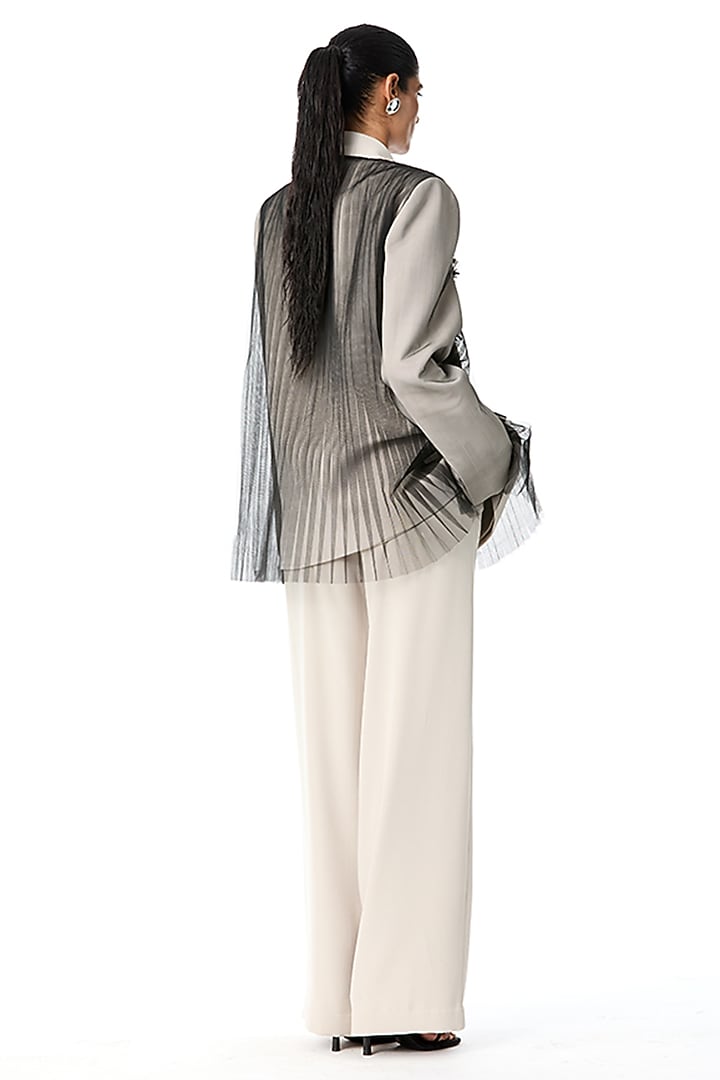 Beige Japanese Crepe Pants by Kanika Goyal at Pernia's Pop Up Shop