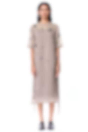 Blush Pink Polyester Embellished Midi Cocktail Dress by Kanika Goyal at Pernia's Pop Up Shop