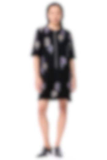 Black Polyester Embellished Mini Cocktail Dress by Kanika Goyal at Pernia's Pop Up Shop