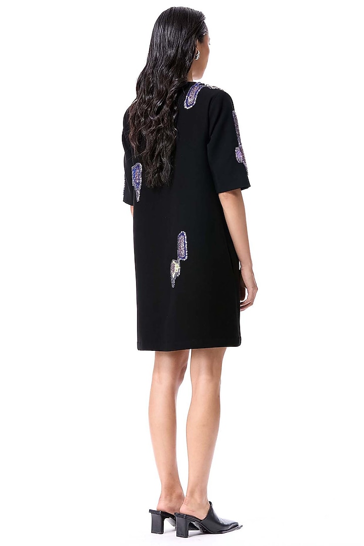 Black Polyester Embellished Mini Cocktail Dress by Kanika Goyal at Pernia's Pop Up Shop
