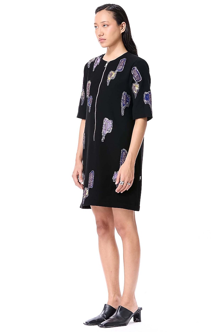 Black Polyester Embellished Mini Cocktail Dress by Kanika Goyal at Pernia's Pop Up Shop
