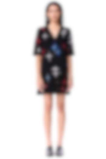 Black Polyester Embellished Mini Cocktail Dress by Kanika Goyal at Pernia's Pop Up Shop