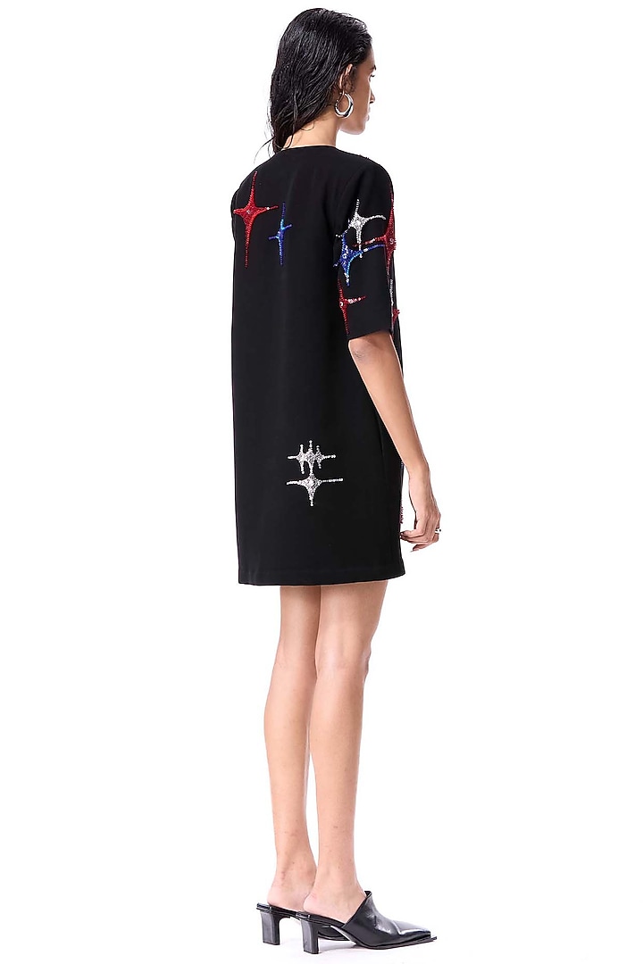 Black Polyester Embellished Mini Cocktail Dress by Kanika Goyal at Pernia's Pop Up Shop