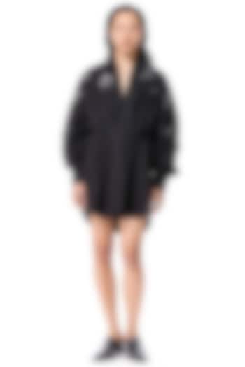 Black Cotton Embellished Mini Vacation Dress by Kanika Goyal at Pernia's Pop Up Shop