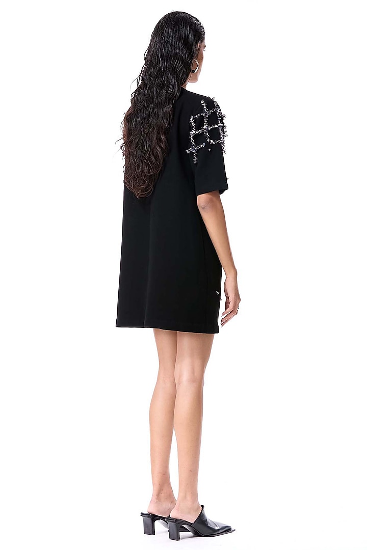 Multi-Colored Polyester Hand Embellished Mini Cocktail Dress by Kanika Goyal at Pernia's Pop Up Shop