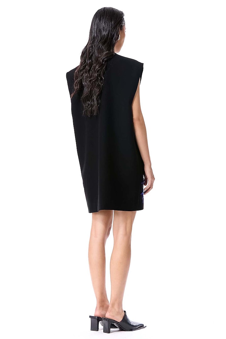 Black Polyester Embellished Mini Blazer Cocktail Dress by Kanika Goyal at Pernia's Pop Up Shop