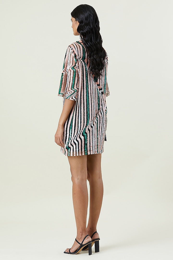 Multi-Colored Polyester Embellished Mini Party Wear Dress by Kanika Goyal at Pernia's Pop Up Shop