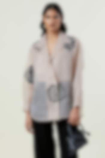 Beige Polyester Applique Shirt by Kanika Goyal at Pernia's Pop Up Shop