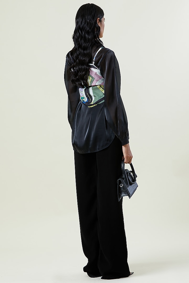 Multi-Colored Silk Engineered Printed Scarf Tie-Up Top by Kanika Goyal at Pernia's Pop Up Shop