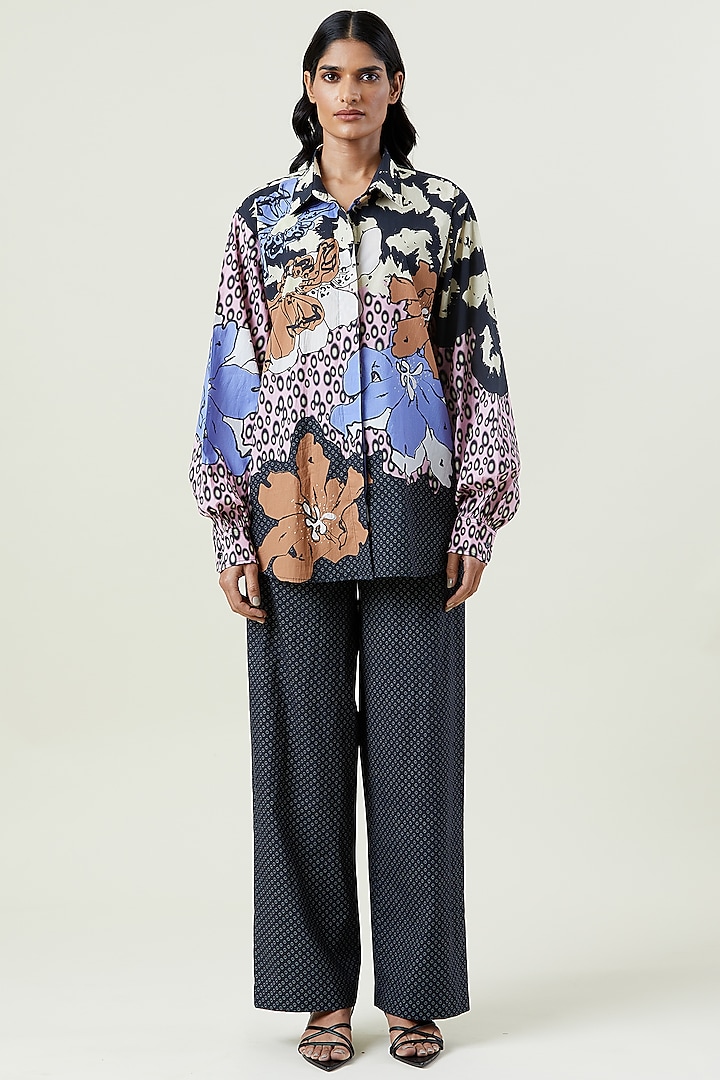 Multi-Colored Cotton Engineered Printed Co-Ord Set by Kanika Goyal at Pernia's Pop Up Shop