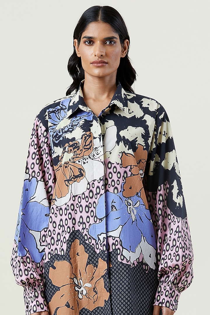 Multi-Colored Cotton Engineered Printed Co-Ord Set by Kanika Goyal at Pernia's Pop Up Shop