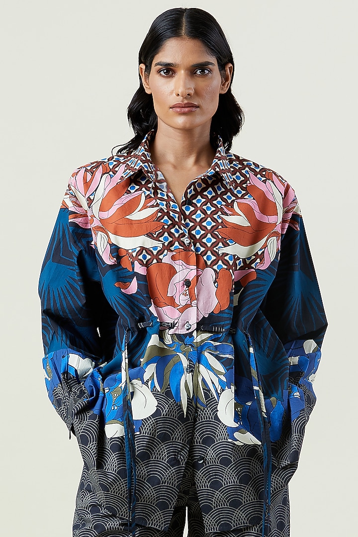 Multi-Colored Cotton Engineered Printed Co-Ord Set by Kanika Goyal at Pernia's Pop Up Shop