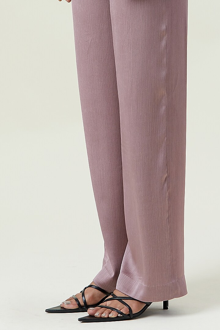 Dusty Pink Polyester Hand Embellished Co-Ord Set by Kanika Goyal at Pernia's Pop Up Shop