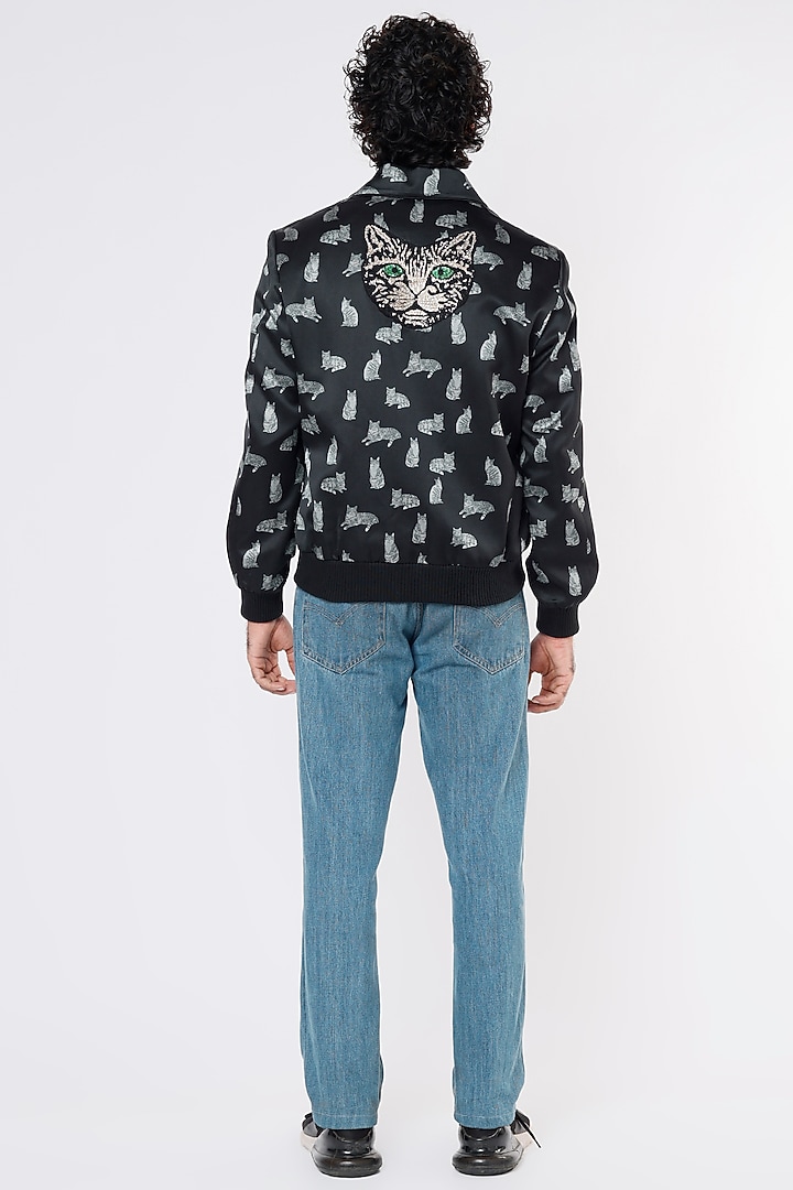 Green Printed Bomber Jacket by Kanishk Mehta Designs at Pernia's Pop Up Shop