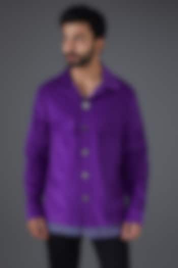 Purple Corduroy Shirt by Kanishk Mehta Designs