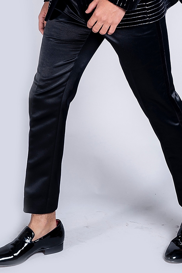 Black Italian Velvet Tuxedo Set by Kanishk Mehta Designs at Pernia's Pop Up Shop