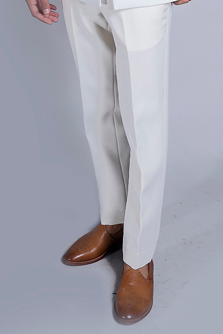 White Italian Cotton Wedding Bandhgala Set by Kanishk Mehta Designs at Pernia's Pop Up Shop