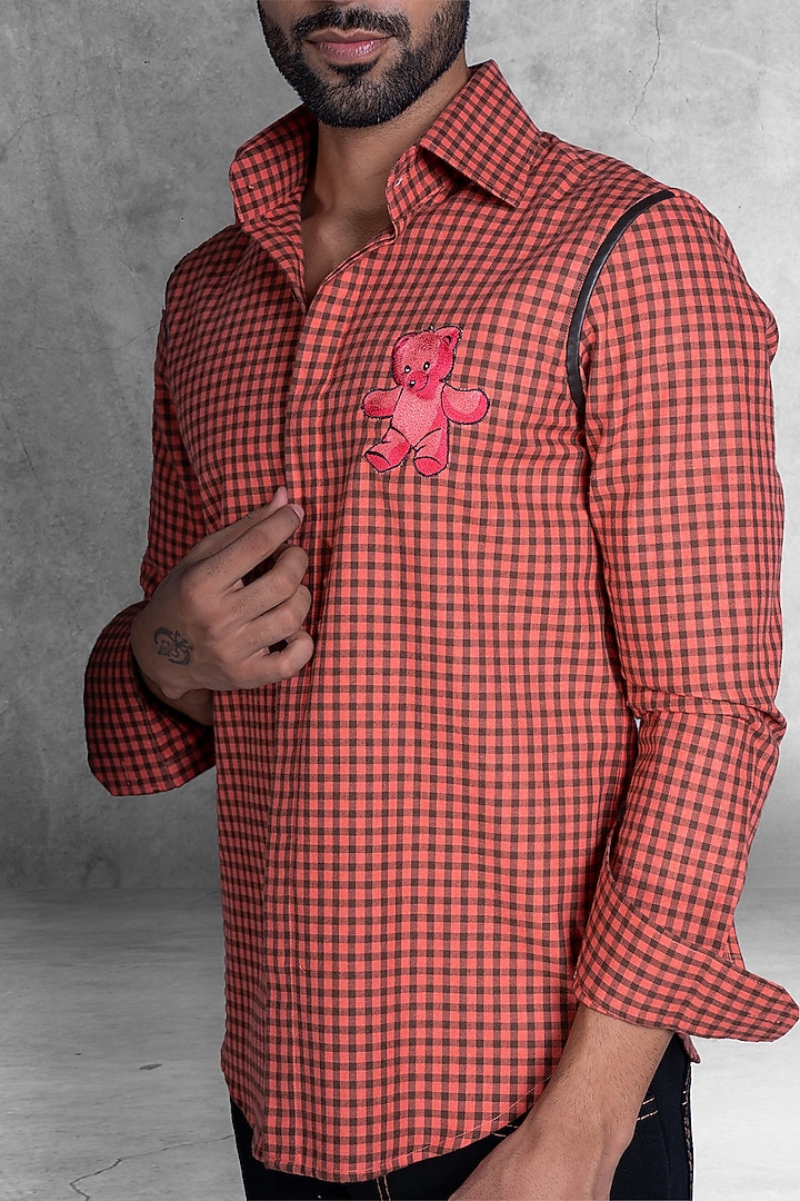 Orange Embroidered Party Wear Shirt by Kanishk Mehta Designs at Pernia's Pop Up Shop