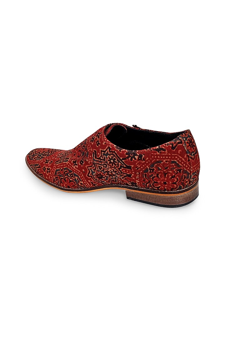 Brown Printed Monk Shoes by KANVAS at Pernia's Pop Up Shop