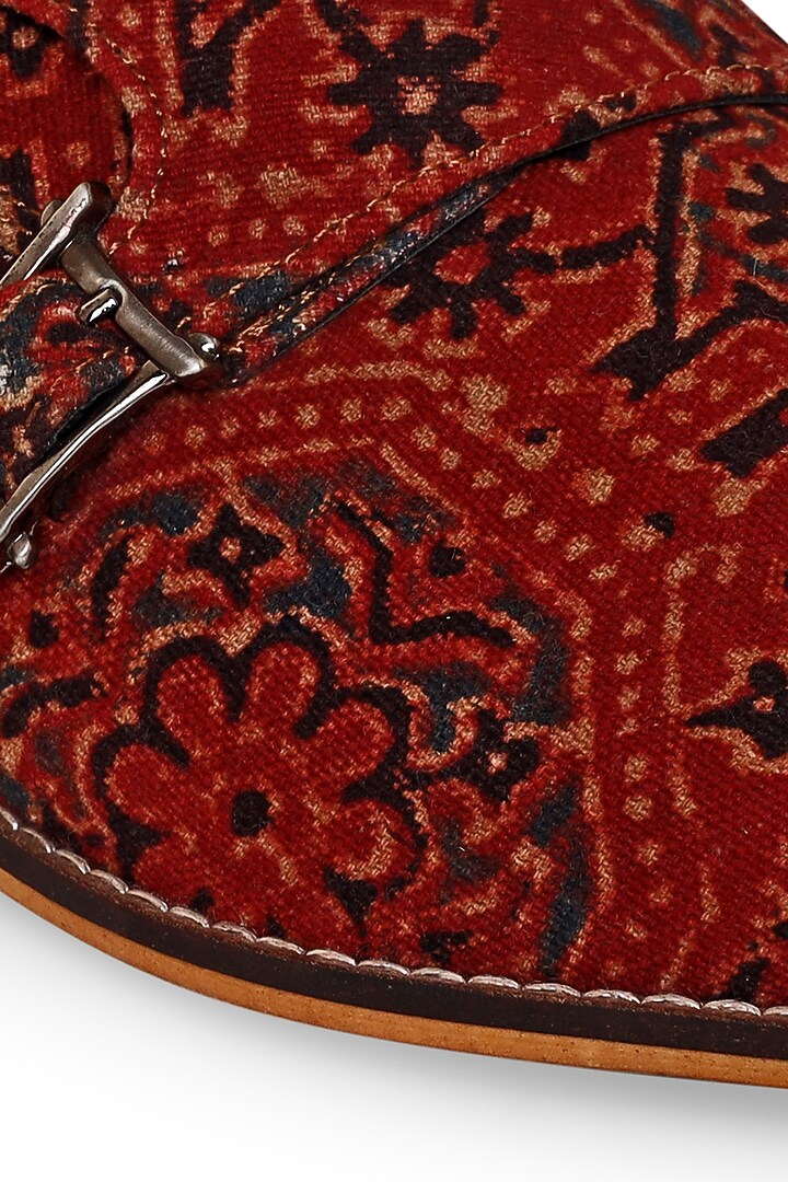 Brown Printed Monk Shoes by KANVAS at Pernia's Pop Up Shop