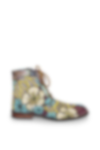 Purple Canvas Hand-Painted Boots by KANVAS