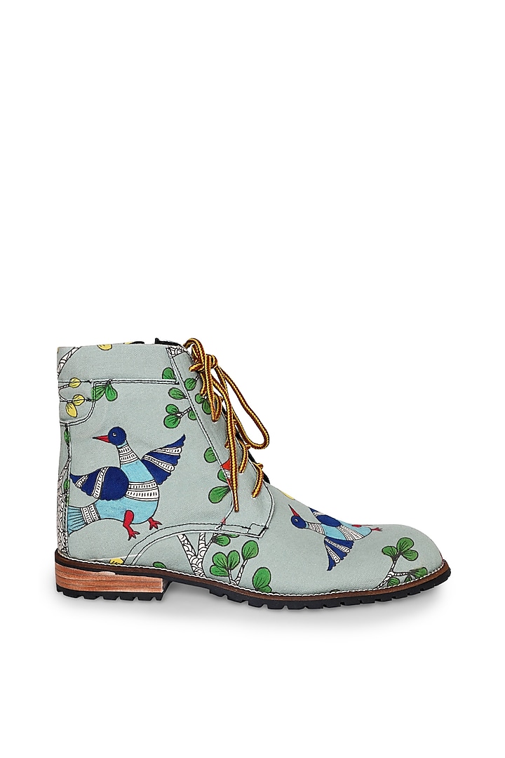 Green Canvas Boots by KANVAS