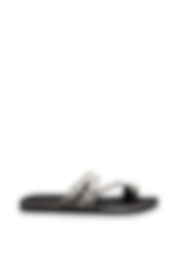 Grey Cotton Sandals by KANVAS