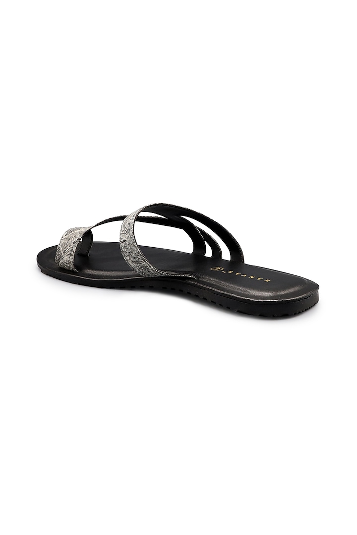 Grey Cotton Sandals by KANVAS at Pernia's Pop Up Shop